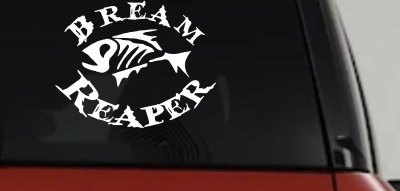 Bream Reaper Oval Bone Bream Funny Fishing Car or Truck Window Vinyl Decal Sticker