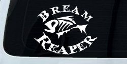 Bream Reaper Oval Bone Bream Funny Fishing Car or Truck Window Decal Sticker