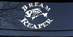 Bream Reaper Oval Bone Bream Funny Fishing Car or Truck Window Decal Sticker