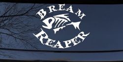 Bream Reaper Oval Bone Bream Funny Fishing Car or Truck Window Decal Sticker