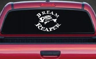 Bream Reaper Oval Bone Bream Funny Fishing Car or Truck Window Decal Sticker