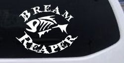 Bream Reaper Oval Bone Bream Funny Fishing Car or Truck Window Decal Sticker