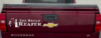 The Bream Reaper Bone Bream Grim Reaper Funny Fishing Car or Truck Window Decal Sticker (White)