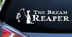 The Bream Reaper Bone Bream Grim Reaper Funny Fishing Car or Truck Window Decal Sticker