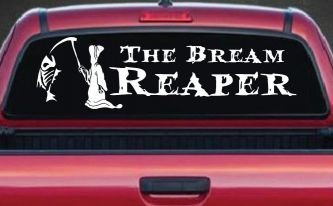 The Bream Reaper Bone Bream Grim Reaper Funny Fishing Car or Truck Window Decal Sticker