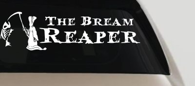 The Bream Reaper Bone Bream Grim Reaper Funny Fishing Car or Truck Window Vinyl Decal Sticker