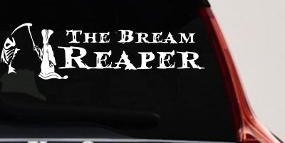 The Bream Reaper Bone Bream Grim Reaper Funny Fishing Car or Truck Window Vinyl Decal Sticker