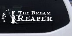 The Bream Reaper Bone Bream Grim Reaper Funny Fishing Car or Truck Window Decal Sticker