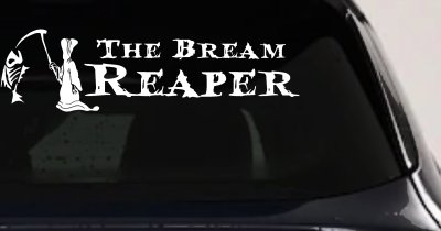 The Bream Reaper Bone Bream Grim Reaper Funny Fishing Car or Truck Window Vinyl Decal Sticker