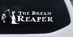 The Bream Reaper Bone Bream Grim Reaper Funny Fishing Car or Truck Window Decal Sticker