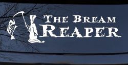 The Bream Reaper Bone Bream Grim Reaper Funny Fishing Car or Truck Window Decal Sticker