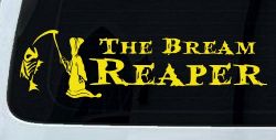 The Bream Reaper Bone Bream Grim Reaper Funny Fishing Car or Truck Window Vinyl Decal Sticker (Yellow)