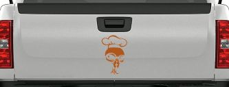 Alien Chef Sci Fi Car or Truck Window Decal Sticker (Nut Brown)