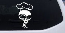 Alien Chef Sci Fi Car or Truck Window Decal Sticker