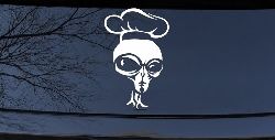 Alien Chef Sci Fi Car or Truck Window Decal Sticker