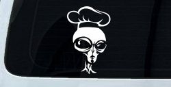 Alien Chef Sci Fi Car or Truck Window Decal Sticker