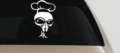 Alien Chef Sci Fi Car or Truck Window Vinyl Decal Sticker