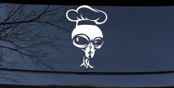 Alien Chef Sci Fi Car or Truck Window Decal Sticker