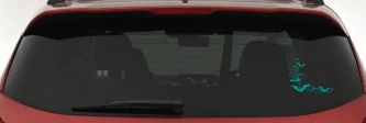 Bats Corner Swirl Car or Truck Window Decal Sticker (Turquoise)