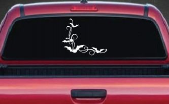 Bats Corner Swirl Car or Truck Window Decal Sticker