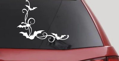 Bats Corner Swirl Car or Truck Window Vinyl Decal Sticker