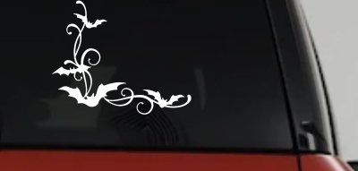 Bats Corner Swirl Car or Truck Window Vinyl Decal Sticker