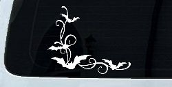 Bats Corner Swirl Car or Truck Window Decal Sticker