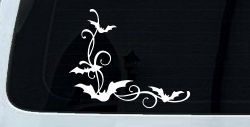 Bats Corner Swirl Car or Truck Window Decal Sticker