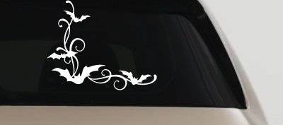 Bats Corner Swirl Car or Truck Window Vinyl Decal Sticker