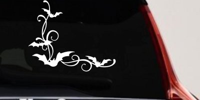 Bats Corner Swirl Car or Truck Window Vinyl Decal Sticker