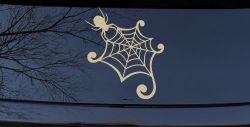 Spider in Web Car or Truck Window Decal Sticker (Desert Sand)