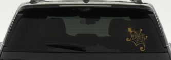 Spider in Web Car or Truck Window Decal Sticker (Gold)
