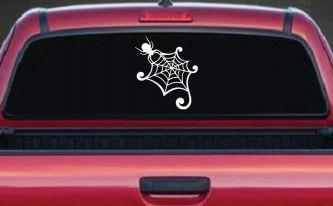 Spider in Web Car or Truck Window Decal Sticker