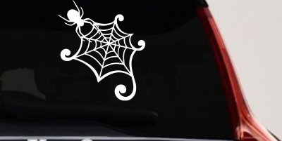 Spider in Web Car or Truck Window Vinyl Decal Sticker