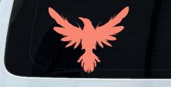 Raven Crow Car or Truck Window Decal Sticker (Coral)