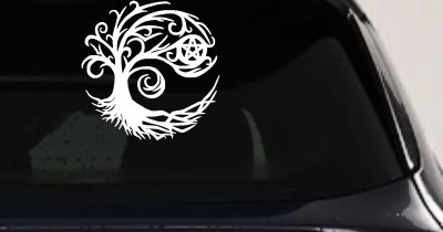 Wicca Wiccan Witch Witching Tree Gothic Halloween Car or Truck Window Vinyl Decal Sticker