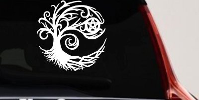 Wicca Wiccan Witch Witching Tree Gothic Halloween Car or Truck Window Vinyl Decal Sticker