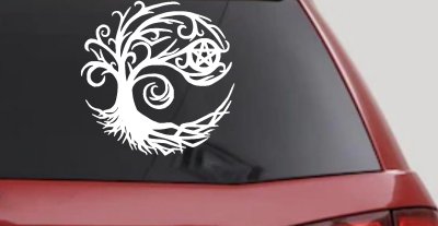 Wicca Wiccan Witch Witching Tree Gothic Halloween Car or Truck Window Vinyl Decal Sticker