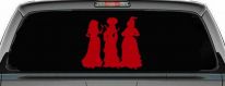 Sanderson Sisters Gothic Halloween Car or Truck Window Vinyl Decal Sticker (Red)