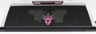 Cute Long Haired Highland Bull Car or Truck Window Vinyl Decal Sticker (Pink)