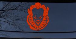 IT Clown Pennywise Gothic Halloween Car or Truck Window Decal Sticker (Orange Red)