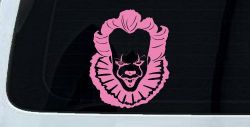 IT Clown Pennywise Gothic Halloween Car or Truck Window Vinyl Decal Sticker (Pink)