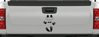 Baby Kid Jack Skellington Pumpkin King  Gothic Halloween Car or Truck Window Decal Sticker (Matte Black)