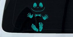 Baby Kid Jack Skellington Pumpkin King  Gothic Halloween Car or Truck Window Decal Sticker (Turquoise)