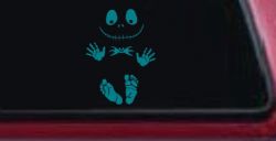 Baby Kid Jack Skellington Pumpkin King  Gothic Halloween Car or Truck Window Vinyl Decal Sticker (Turquoise Blue)