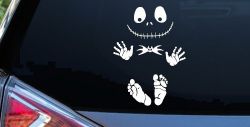 Baby Kid Jack Skellington Pumpkin King  Gothic Halloween Car or Truck Window Decal Sticker