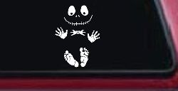 Baby Kid Jack Skellington Pumpkin King  Gothic Halloween Car or Truck Window Decal Sticker