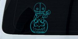 Baby Kid Sam Trick or Treat Halloween Gothic Halloween Car or Truck Window Decal Sticker (Turquoise Blue)