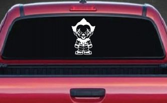 Baby Kid It Pennywise Clown Gothic Halloween Car or Truck Window Decal Sticker