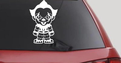 Baby Kid It Pennywise Clown Gothic Halloween Car or Truck Window Vinyl Decal Sticker